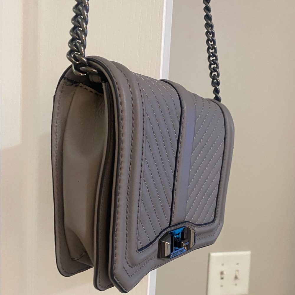NWOT Rebecca Minkoff Small Chevron Quilted Love Crossbody Bag